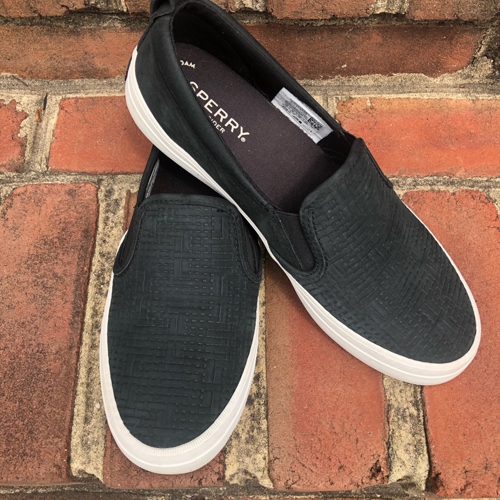 Sperry Black Slip On Sneakers Size 7.5